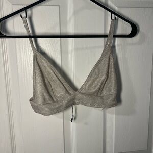 Nasty Gal Shimmering Silver Bralette